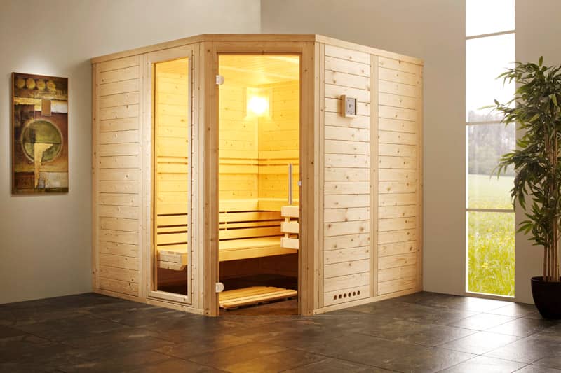 Sauna mit Holzverkleidung